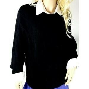 Classy Black Sweater and White Shirt (Nino Cerruti) Combo